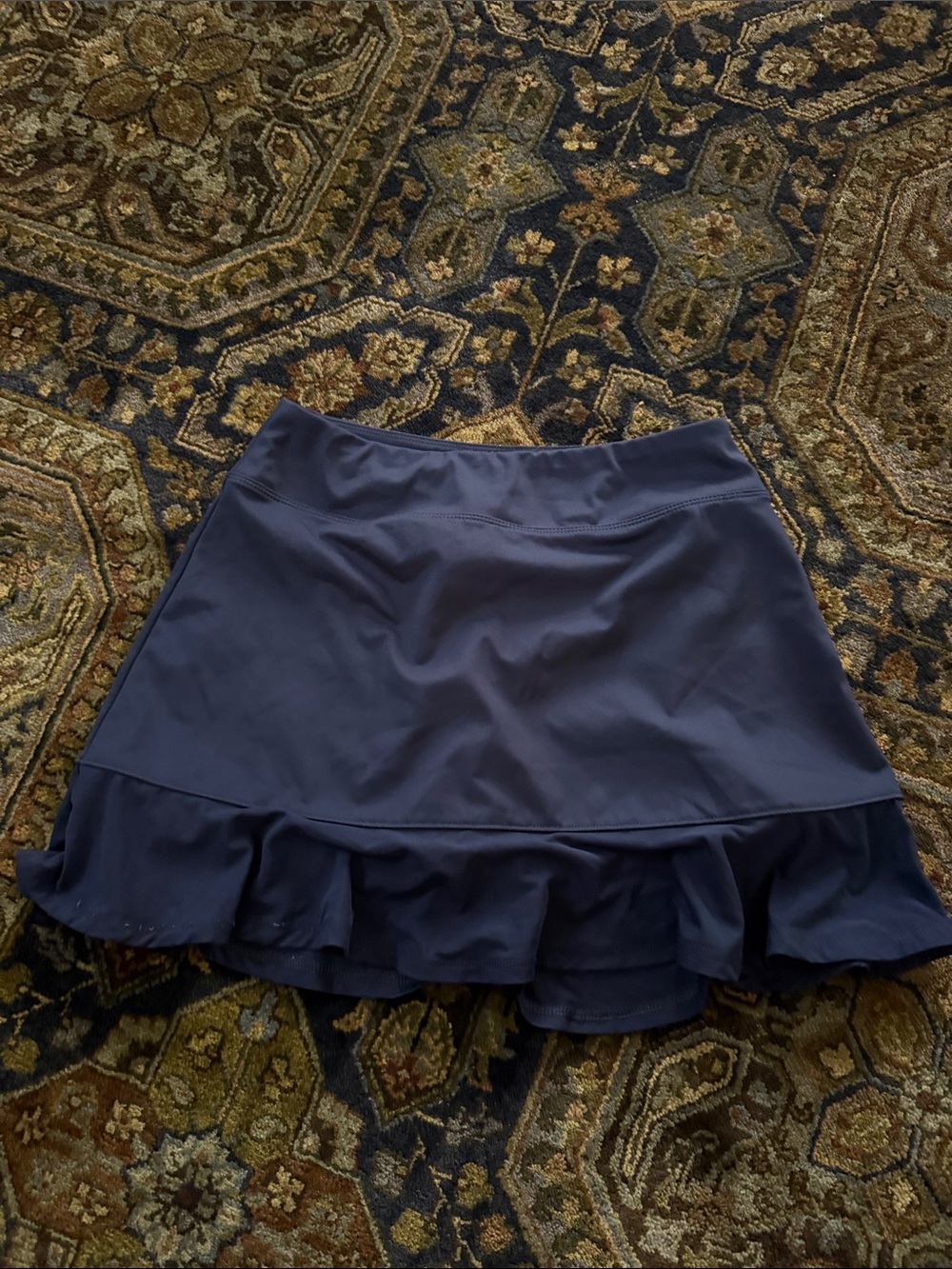 Tommy Bahama Navy Ruffle Hem Mini Skirt